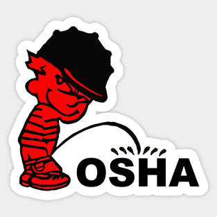 Calvin Pee on OSHA Sticker